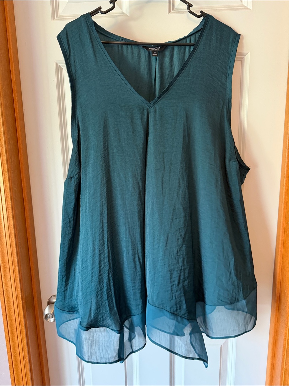 Vera Wang 3x Teal V-Neck Sleeveless Swing Tunic